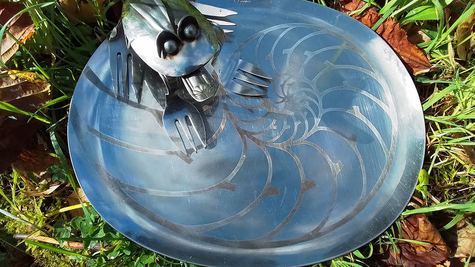 Frog on Ammonite Dish (SOLD)