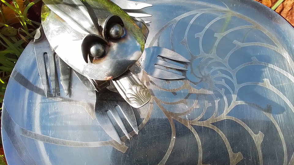 Frog on Ammonite Dish (SOLD)