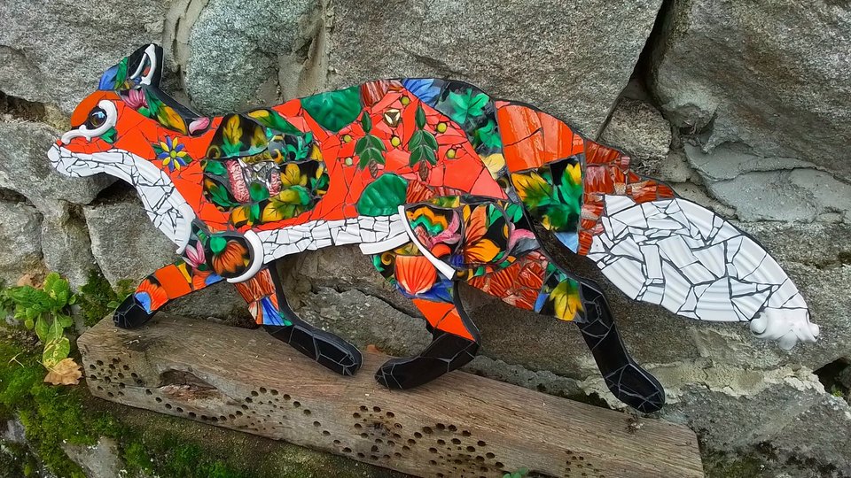 Large Floral Forest Fox (SOLD)
