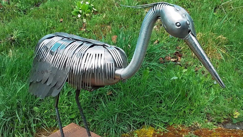 XL Heron (on wooden base) (SOLD)