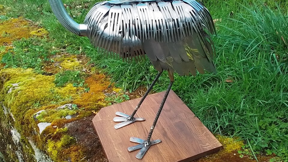 XL Heron (on wooden base) (SOLD)