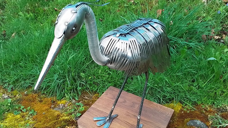 XL Heron (on wooden base) (SOLD)