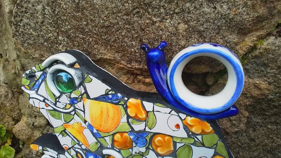Frog with Snail Friend (SOLD)
