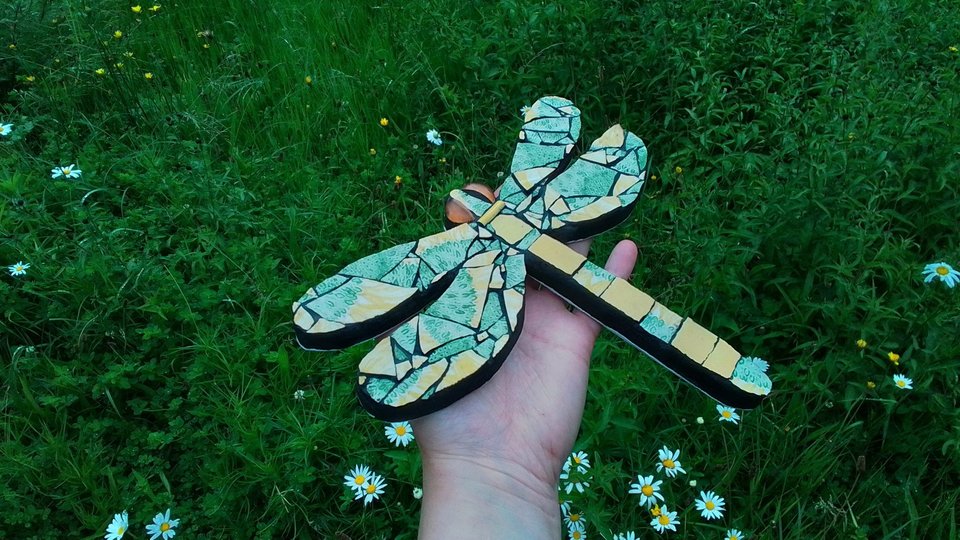 Green & Yellow Sunflower Dragonfly