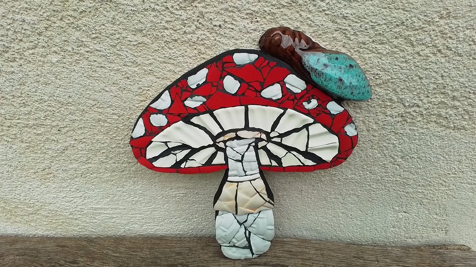 Fly Agaric Mushroom (with Cicada) (SOLD)