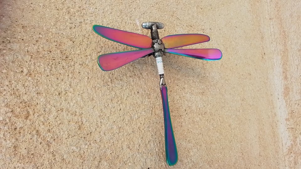 Hanging Wall Rainbow Dragonfly (on hook) (LIMITED EDITION)