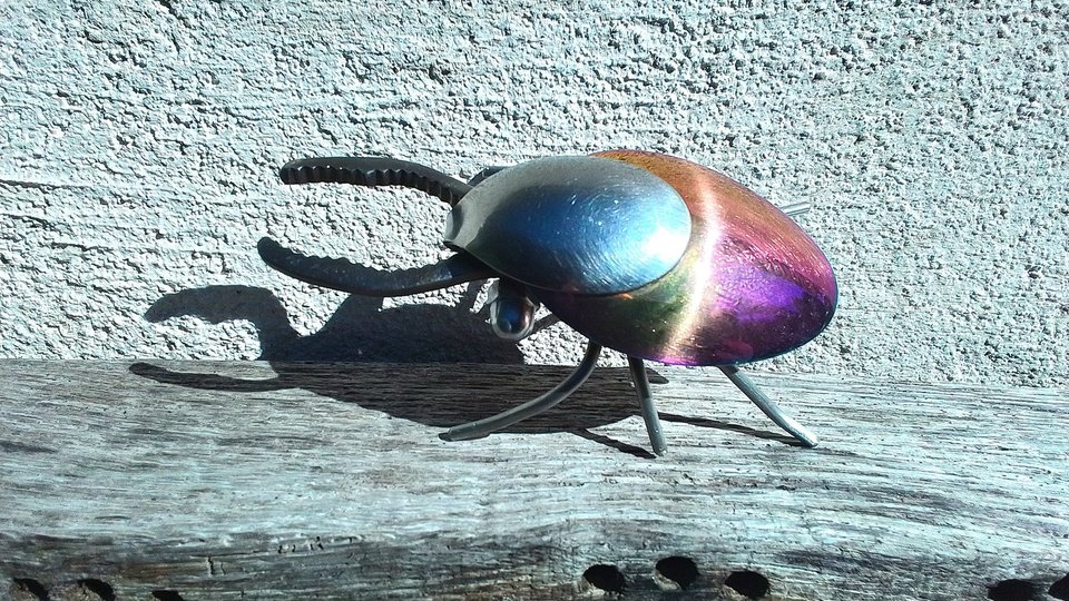 Stag Beetle (rainbow abdomen & wingcases) (MADE TO ORDER)