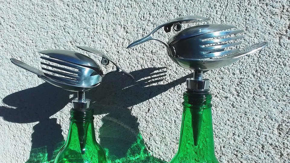Large Metal Bird Wine Bottle Stopper