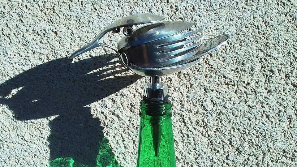 Large Metal Bird Wine Bottle Stoppers (X2) PROMO