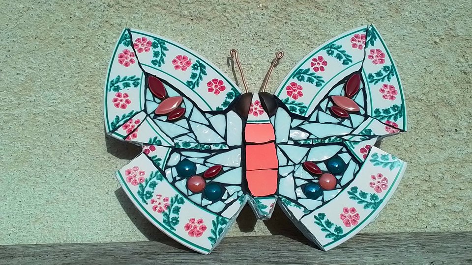 Pink & Green Festive Berries Butterfly 