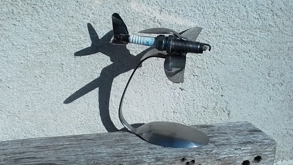 Plane on Spoon Stand (MADE TO ORDER)