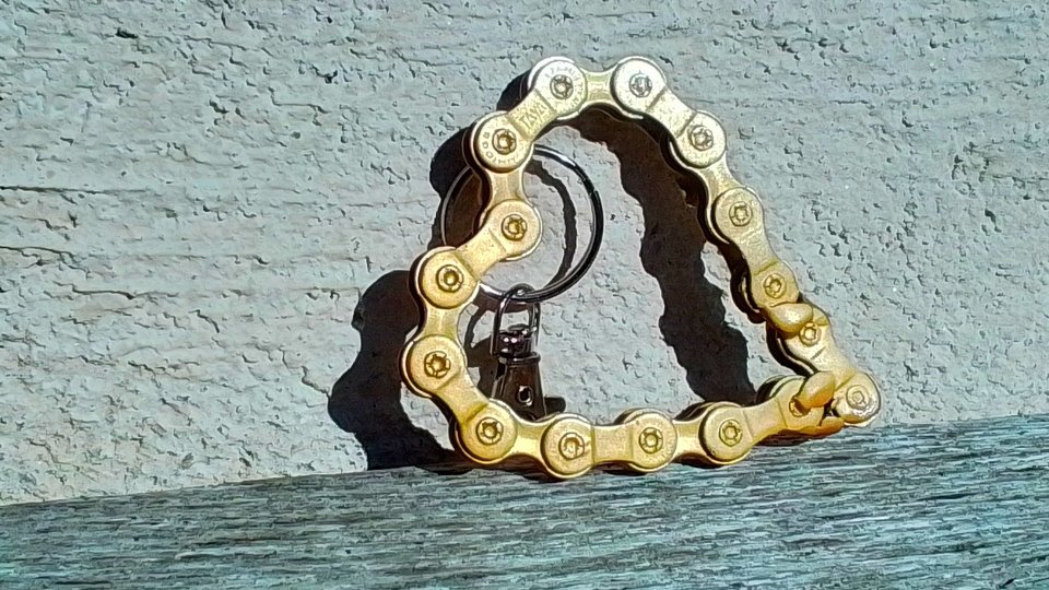 Love Heart Keyrings (gold) 