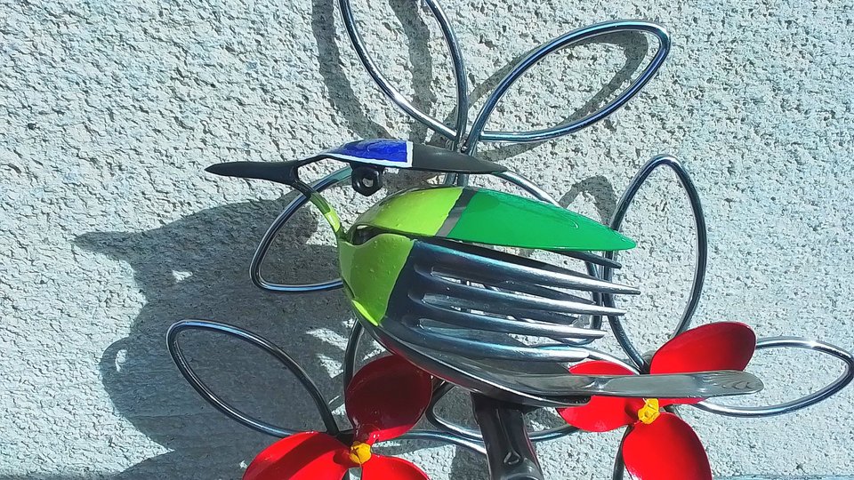 Blue-tit Bird on Branch (hanging wall art)