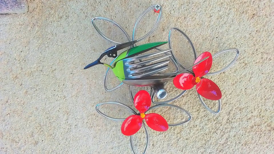 Blue-tit Bird on Branch (hanging wall art)
