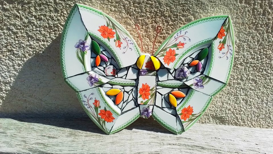 Purple & Red Flowers Butterfly 