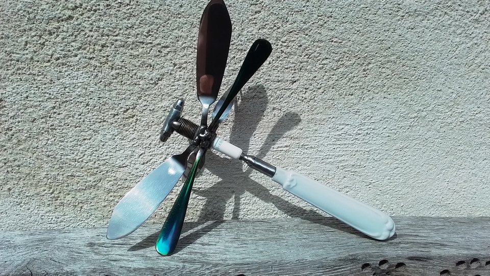 Hanging Wall Rainbow Dragonfly (on hook, unique ceramic tail)