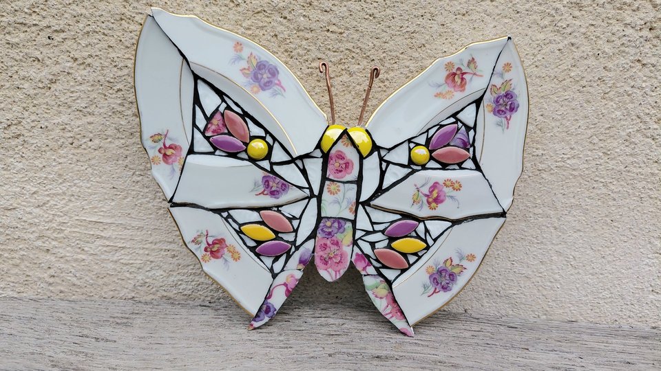 Pink & Purple Flowers Butterfly