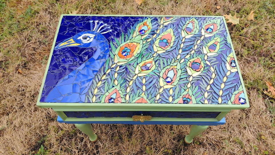 Peacock Bedside Table (with draw)