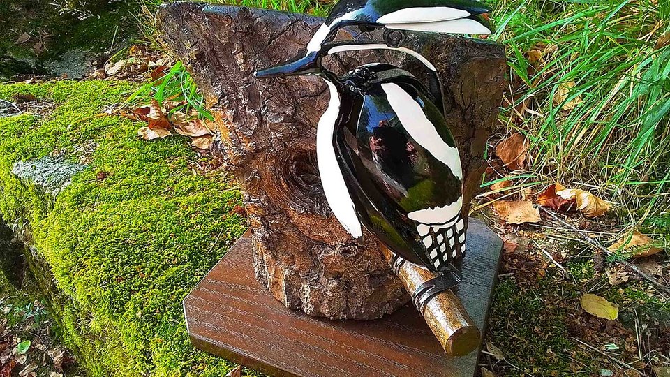 Large Spotted Woodpecker (on tree) (SOLD)