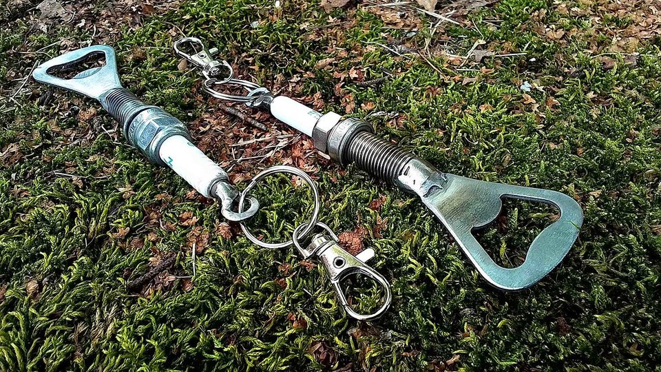 Sparkplug Bottle Opener Keyrings