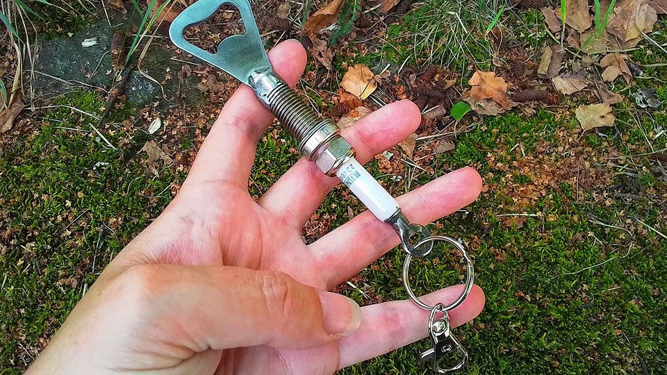 Sparkplug Bottle Opener Keyrings
