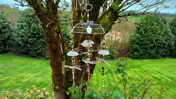 Large Dragonfly & Crystal Chandelier (statement mobile)